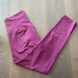 girlfriend collective plum high rise legging small